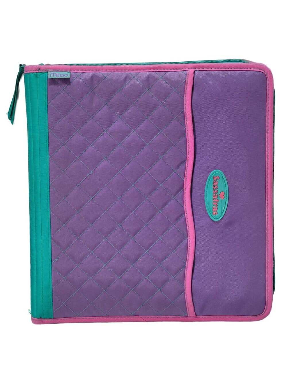 Vintage Mead Sassafras Trapper Keeper Planner 90’s Vaporwave Teal Pink Purple